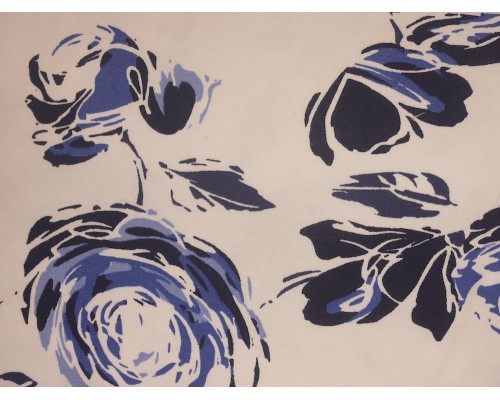 Printed Viscose Jersey Fabric - Blue Rose